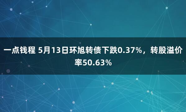 一点钱程 5月13日环旭转债下跌0.37%，转股溢价率50.63%