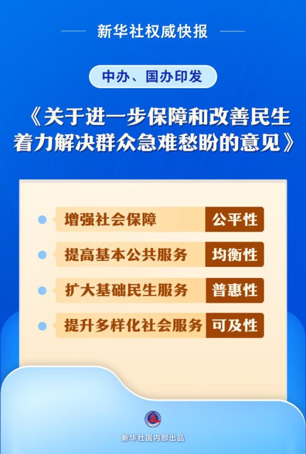 九龙证券 中办、国办印发《关于进一步保障和改善民生 着力解决群众急难愁盼的意见》