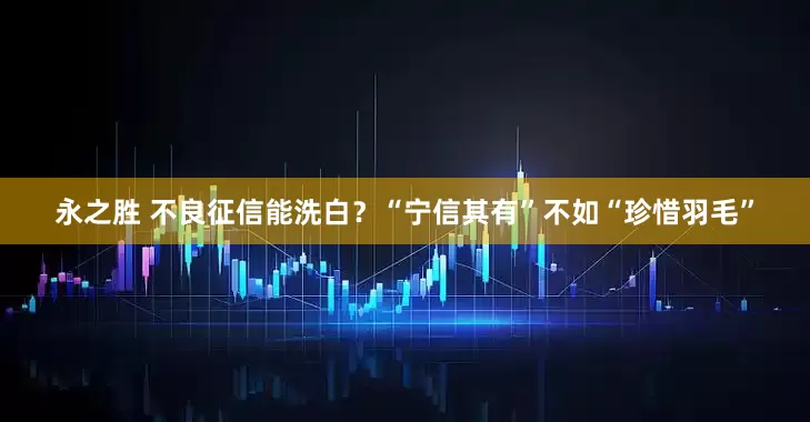 永之胜 不良征信能洗白？“宁信其有”不如“珍惜羽毛”